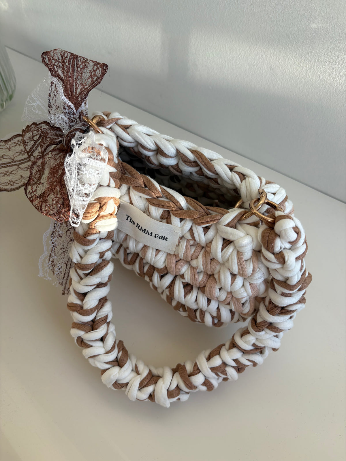 Mocha Lace Mini Shoulder Bag 🤎☁️