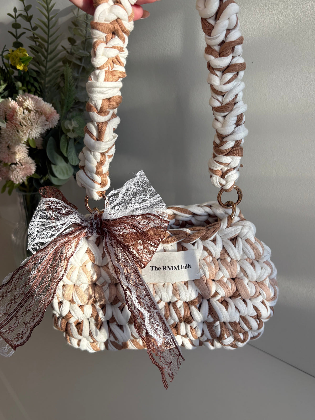Mocha Lace Mini Shoulder Bag 🤎☁️